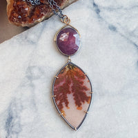 Ruby and Dendritic Agate Necklace